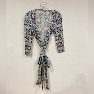 Flora Kung Silk Wrap Dress Size 8 EUC